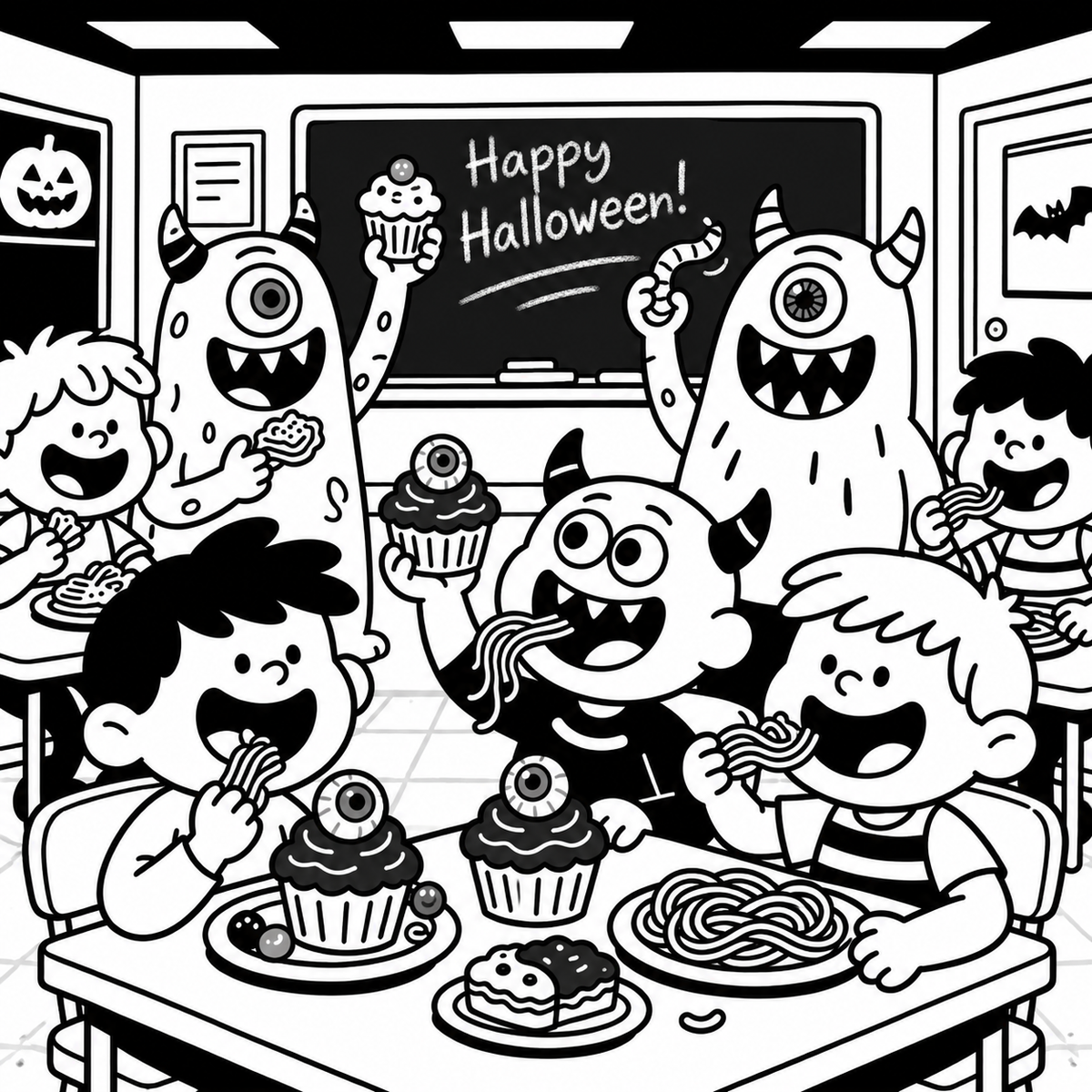 Monster School: Halloween Classroom Adventures Coloring Book