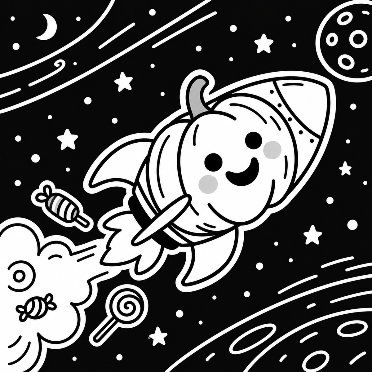 Pumpkin Planets: A Halloween Space Adventure Coloring Book