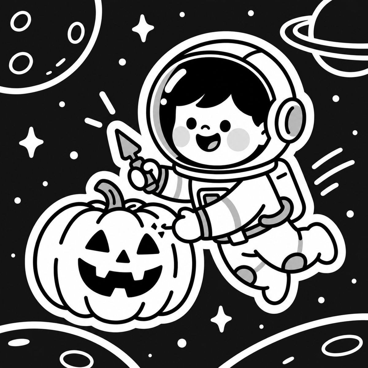Pumpkin Planets: A Halloween Space Adventure Coloring Book