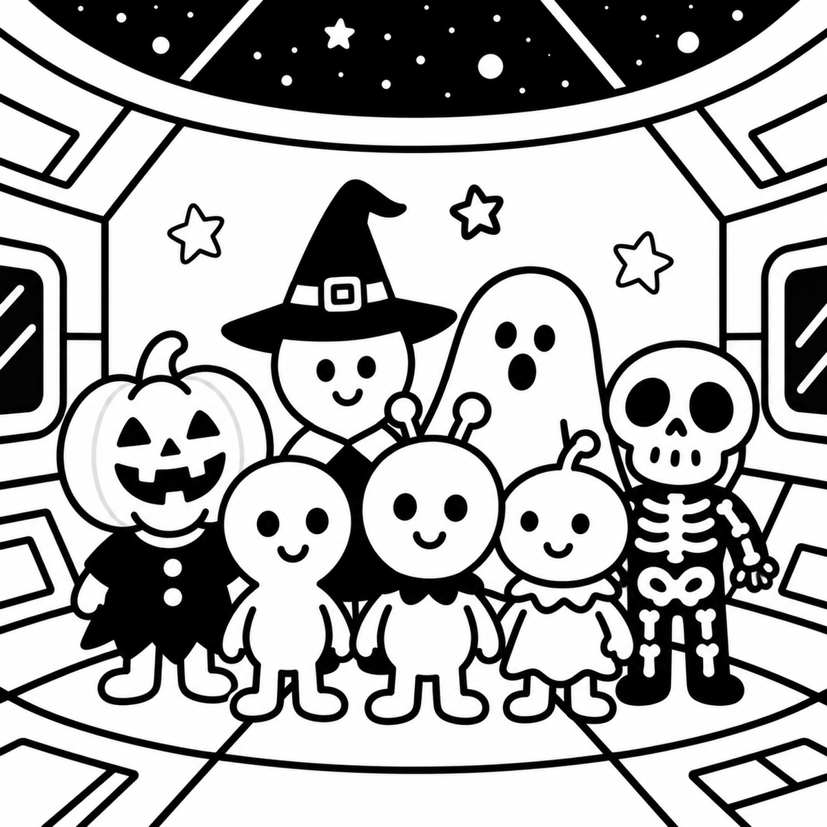 Pumpkin Planets: A Halloween Space Adventure Coloring Book