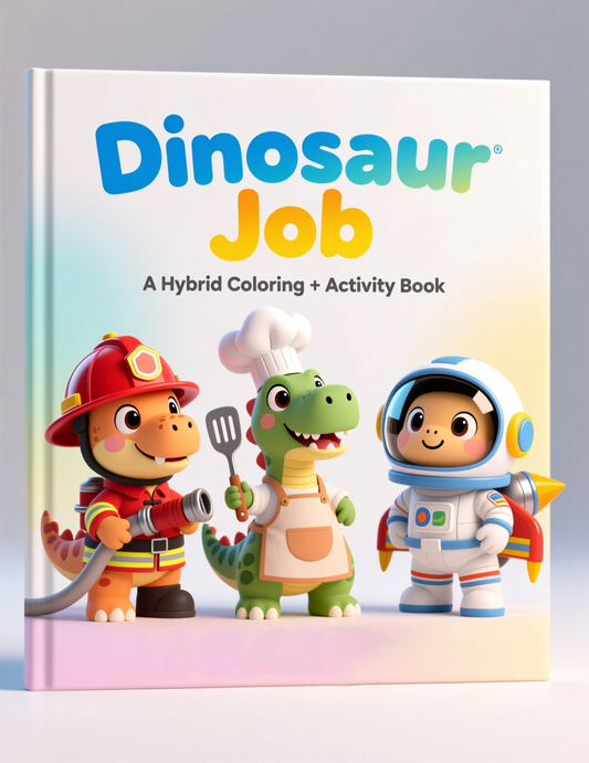Printable Dinosaur Coloring & Activity Book for Kids Ages 3-8 | Digital Download