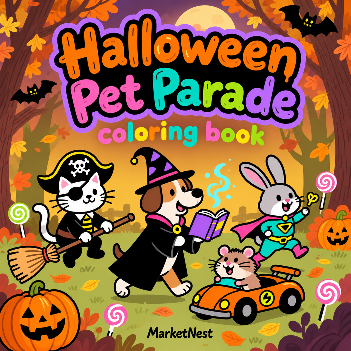 Halloween Pet Parade Coloring Book