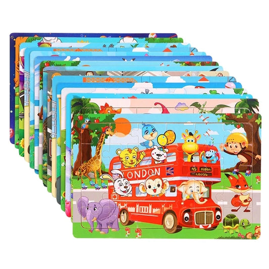 3D Fun! Wooden Jigsaw Puzzle (30 pcs) - Educational Toy & Gift for Kids