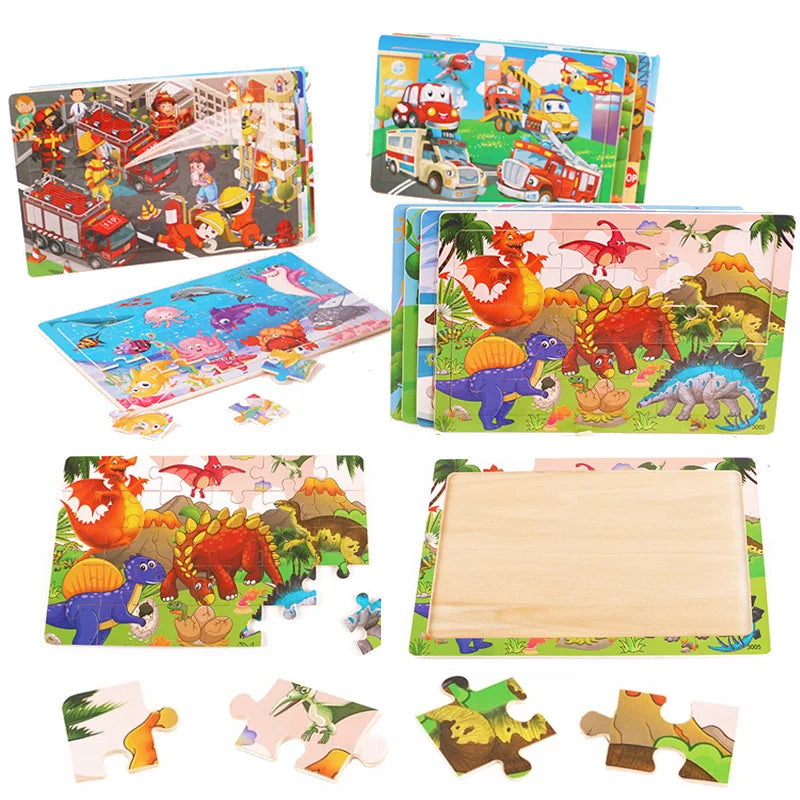 3D Fun! Wooden Jigsaw Puzzle (30 pcs) - Educational Toy & Gift for Kids