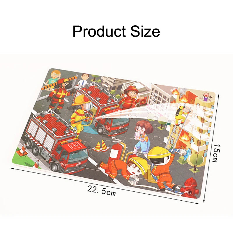 3D Fun! Wooden Jigsaw Puzzle (30 pcs) - Educational Toy & Gift for Kids