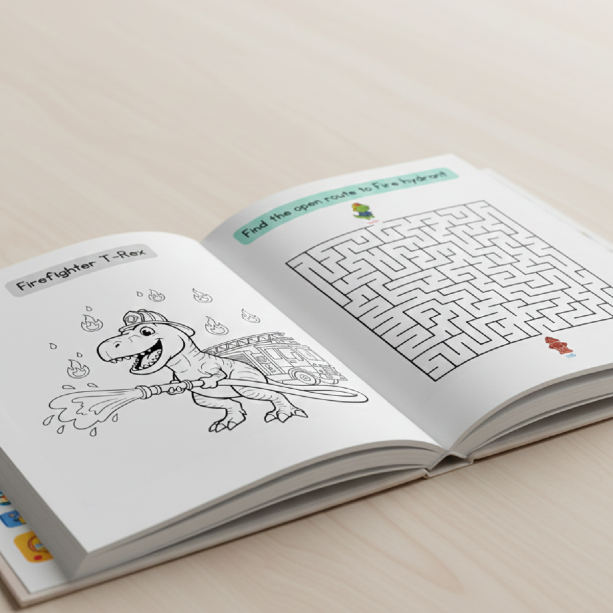 Printable Dinosaur Coloring & Activity Book for Kids Ages 3-8 | Digital Download